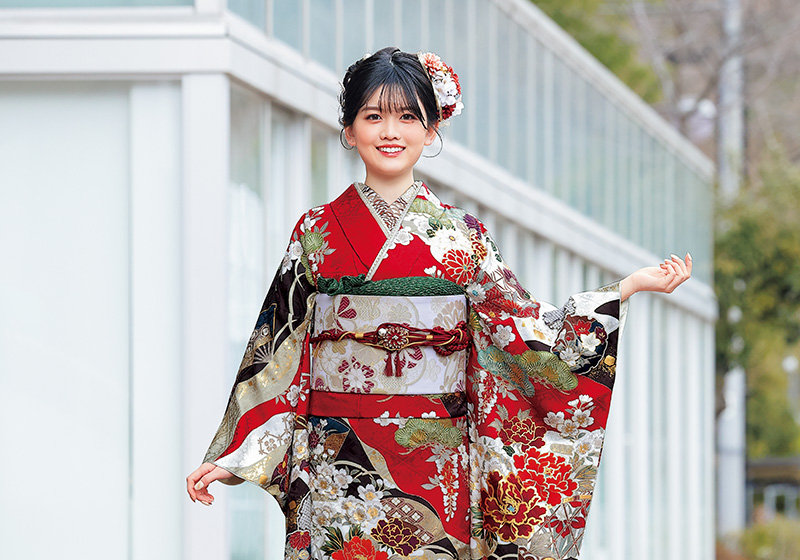 永遠の王道カラー「赤」色の振袖